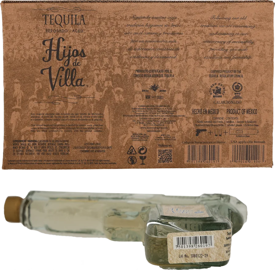 Hijos De Villa Tequila Reposado met 2 glazen20CL