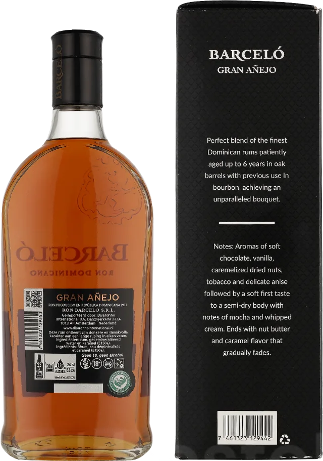 Barcelo Gran Anejo met 2 glazen70CL
