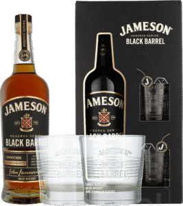 Jameson Black Barrel met 2 glazen70CL