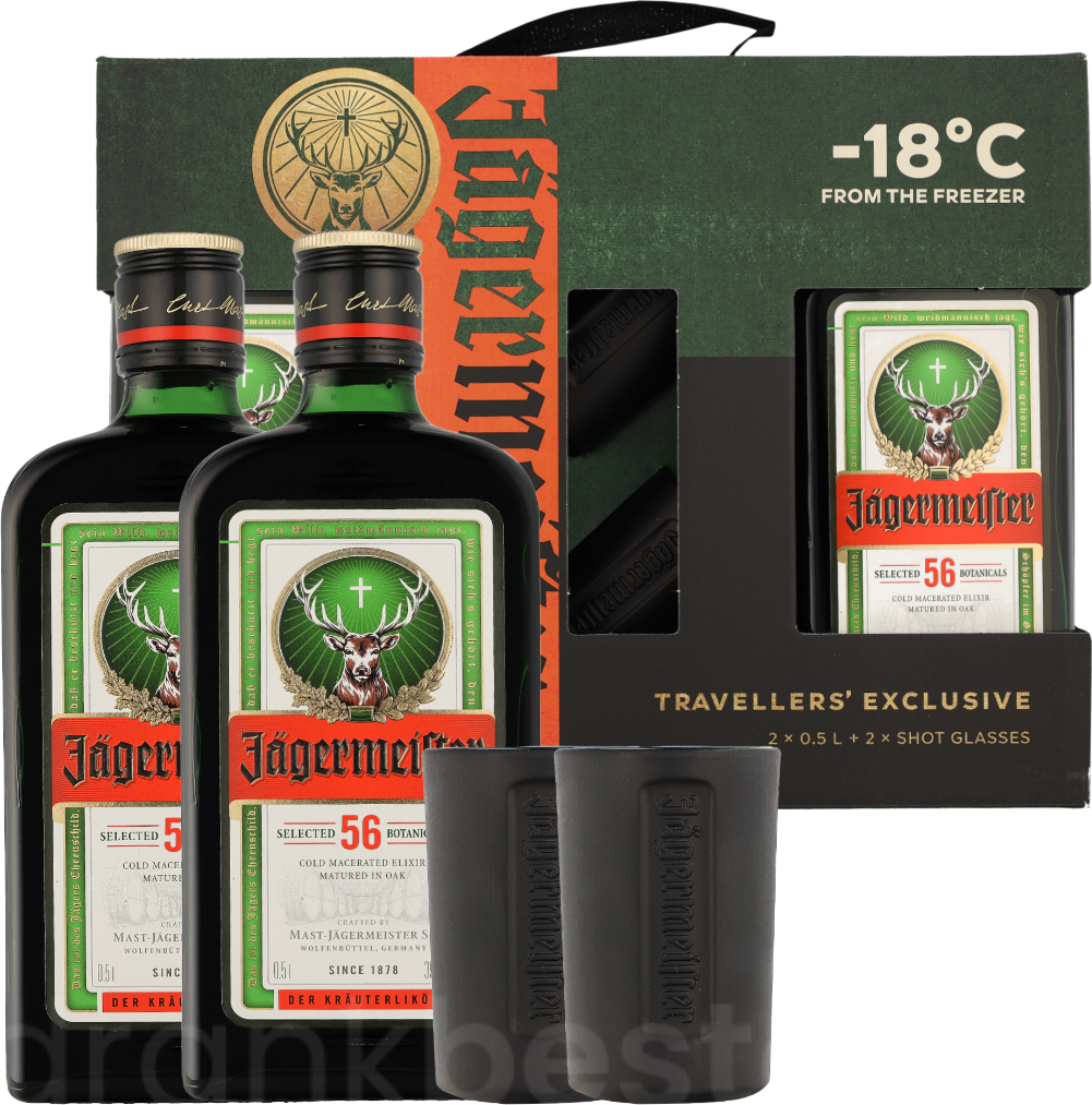 Jagermeister Twinpack met 2 shotglazen100CL