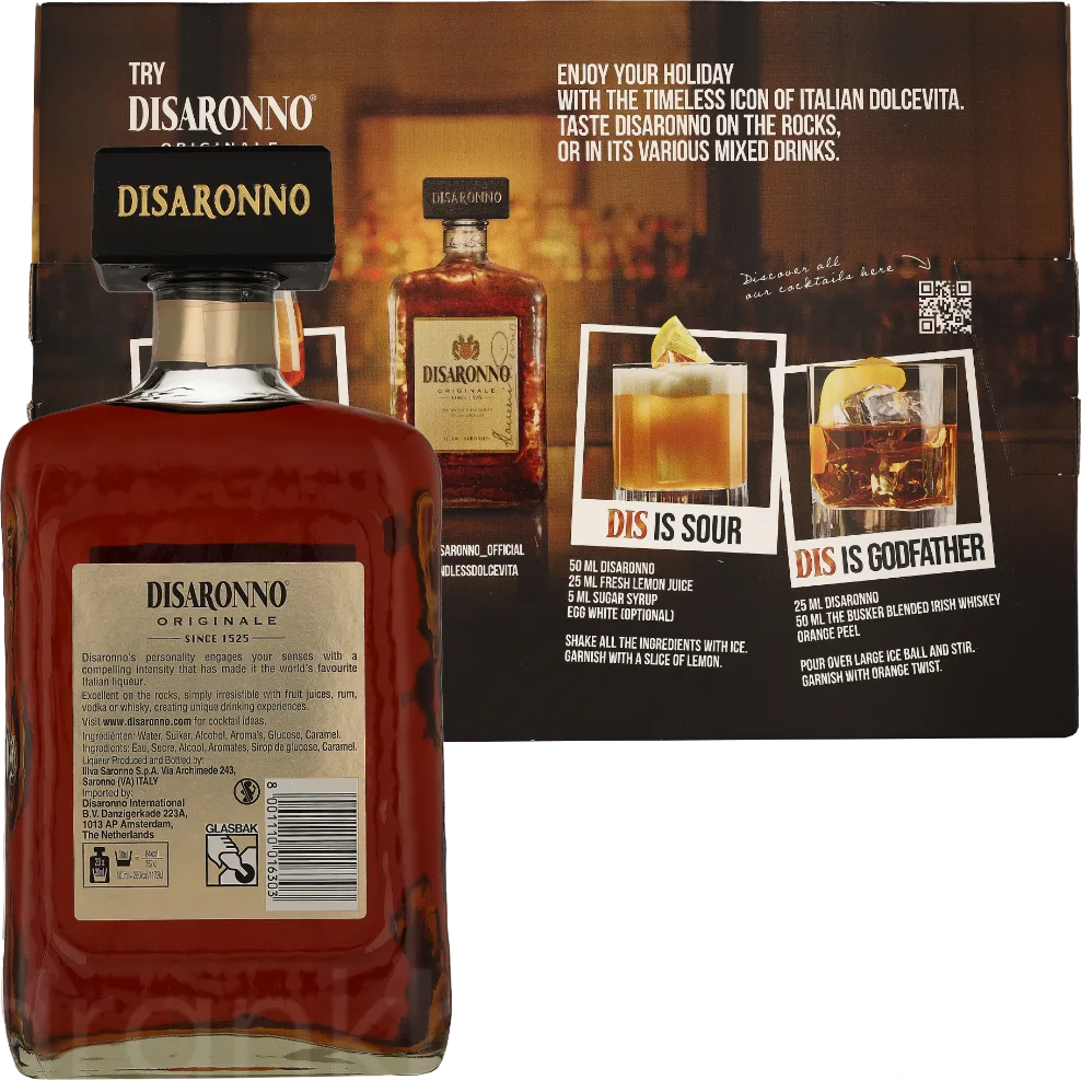 Disaronno Originale met 2 glazen70CL