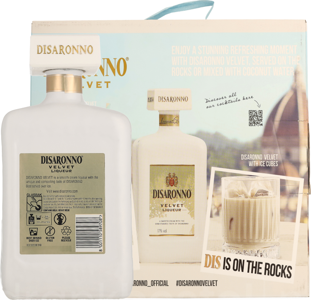 Disaronno Velvet met 2 glazen70CL