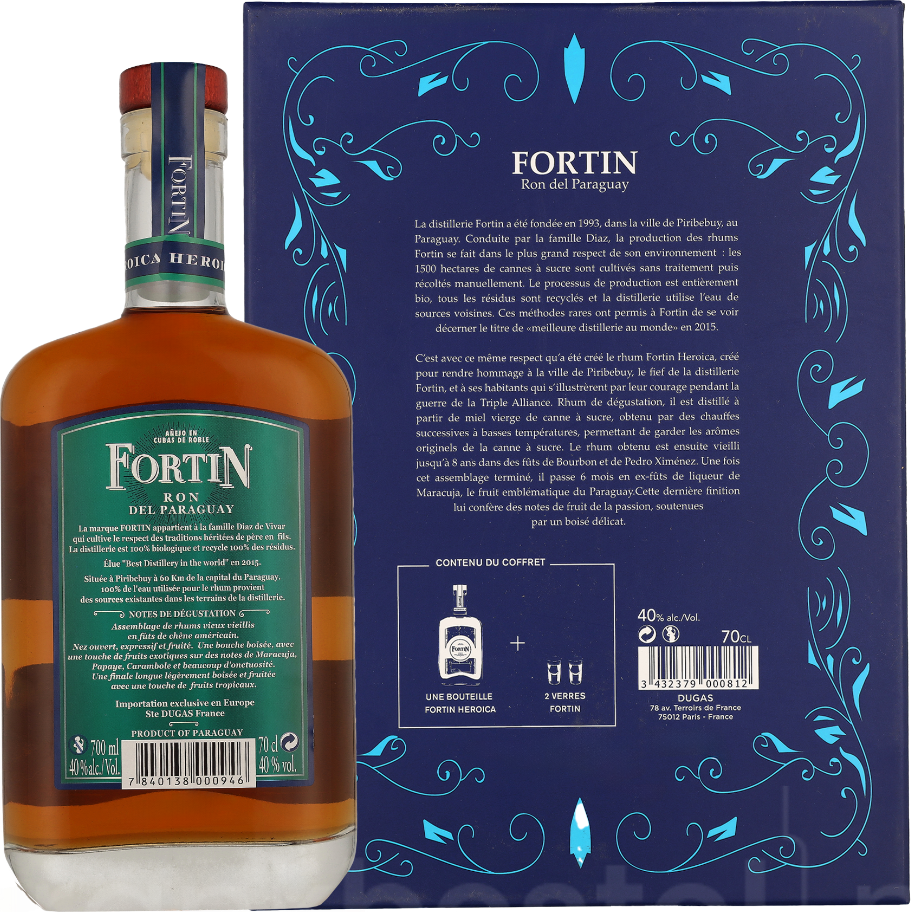 Fortin Heroica Ron Del Paraguay met 2 shotglazen70CL