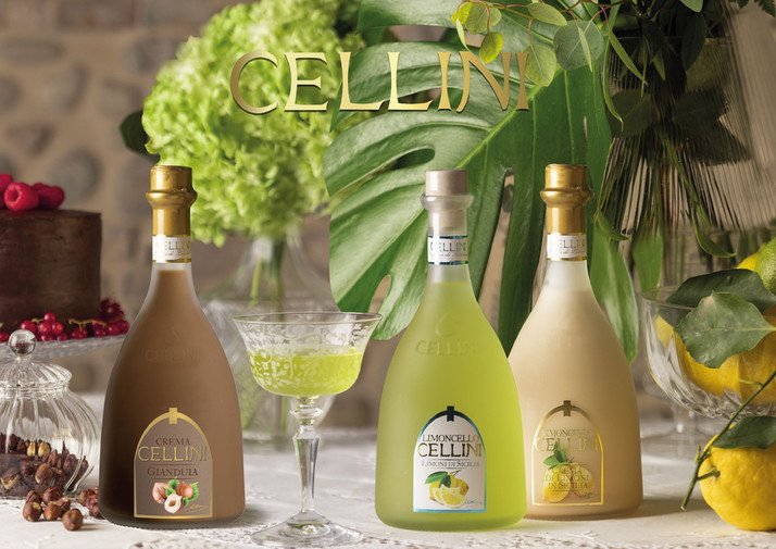 Cellini line up of hazelnut, lemon (limoncello) and cream limoncello